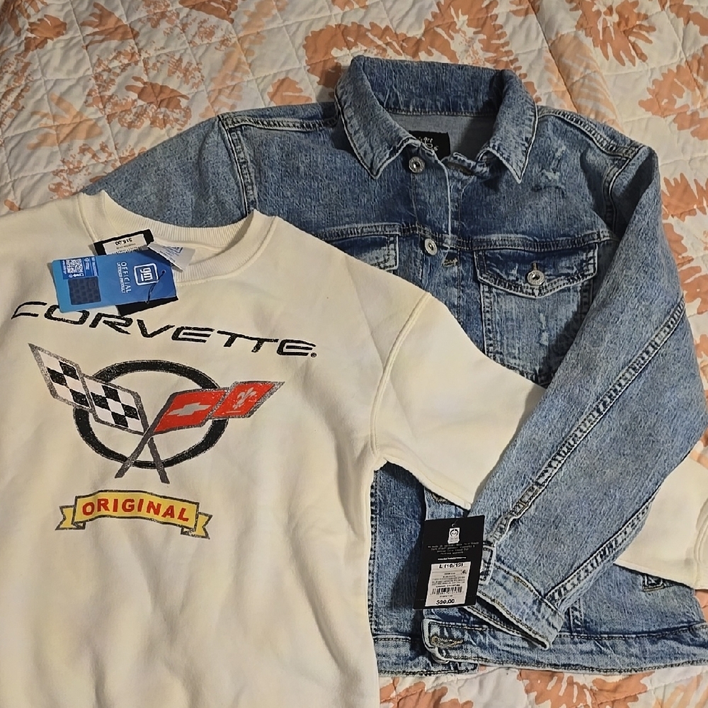 Corvette Sweatshirt and Denim Jacket
